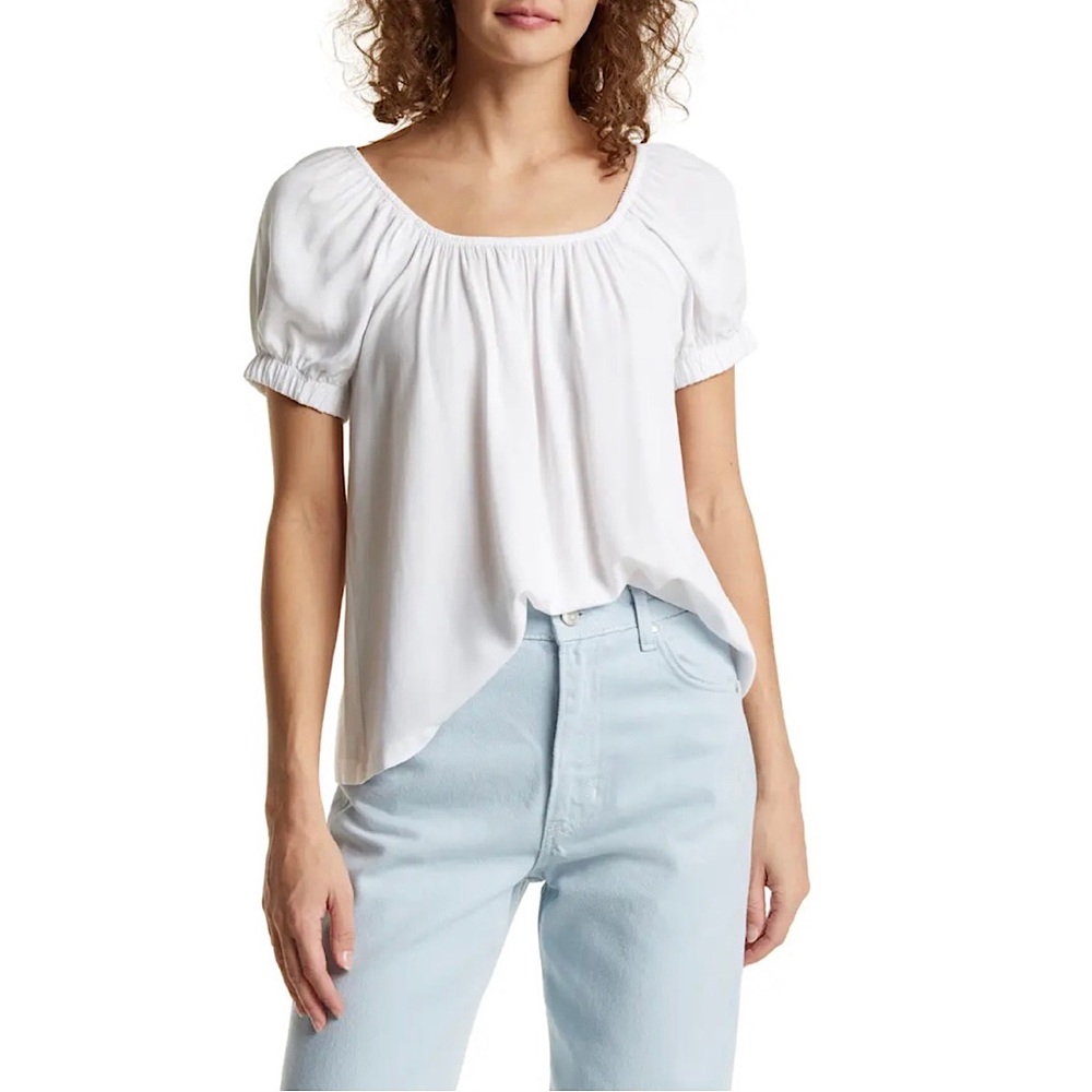 Madewell NWOT Textured Puff Sleeve Blouse - White